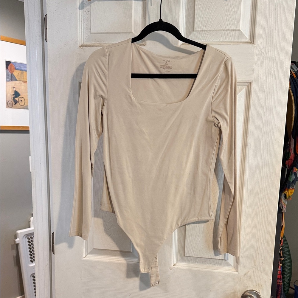 nuuds Beige Long Sleeve Bodysuit